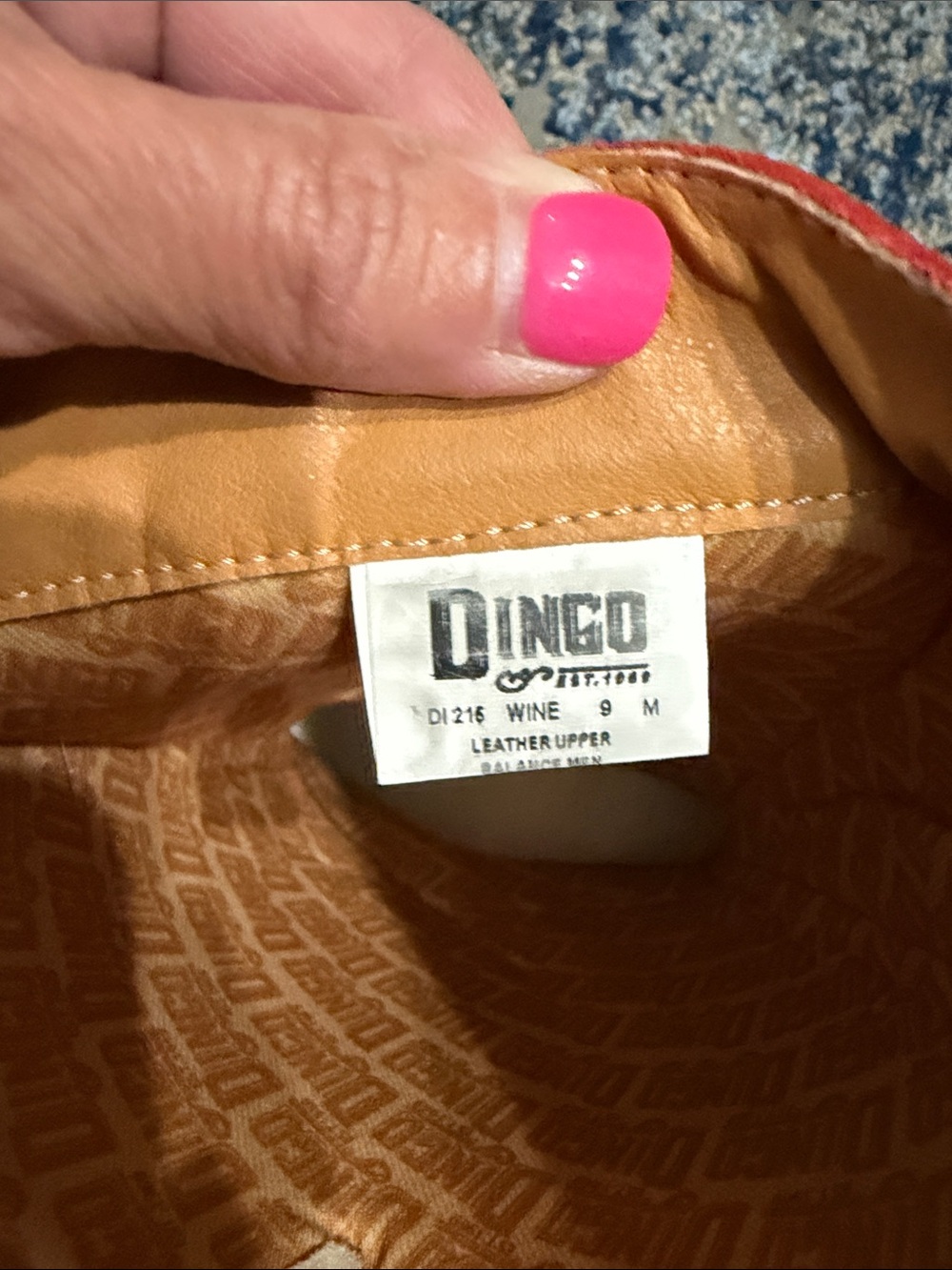 dingo Wine Leather Upper Boots - Picture 2 of 4